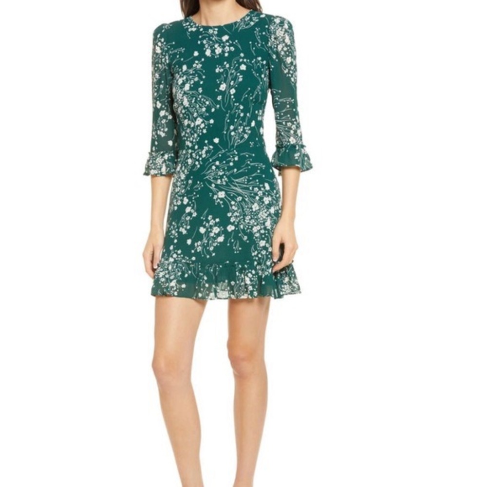 Reformation Doutzen Dress Green Floral Size 12